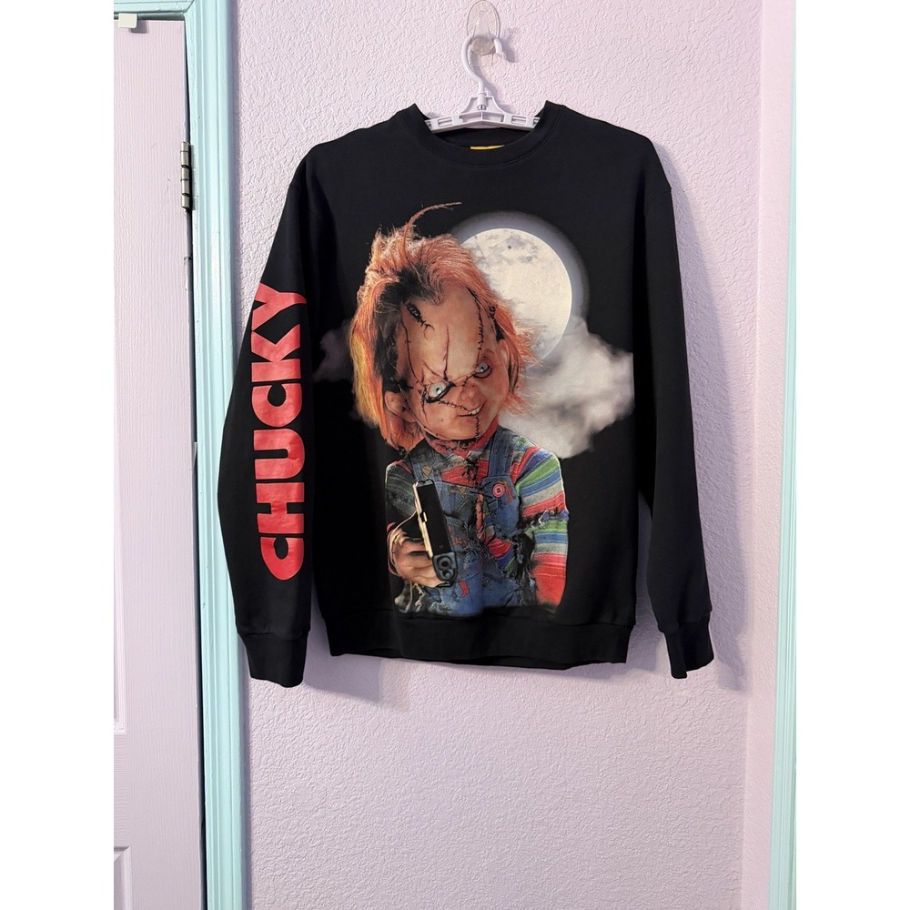 Chucky X Shoe Palace Sweatshirt Mens L Horror 2 Side Graphic Goth Halloween NWT